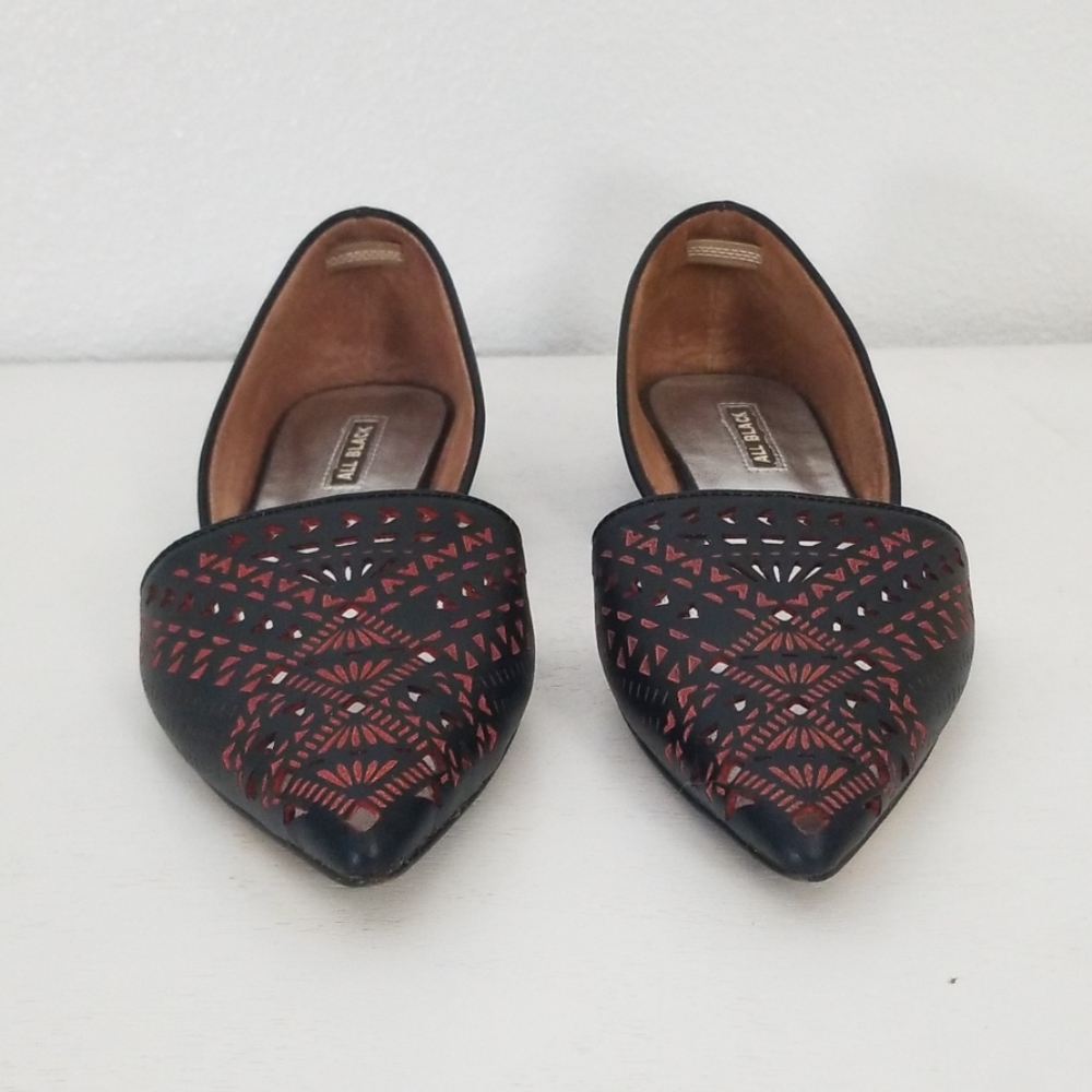 All Black-Anthropologie flats- size 37/7M